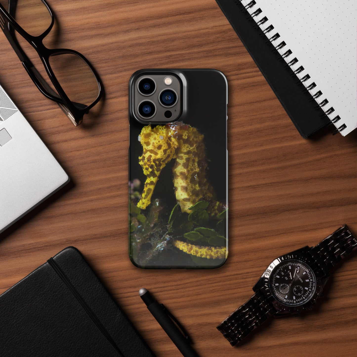 Yellow Seahorse Snap case for iPhone®